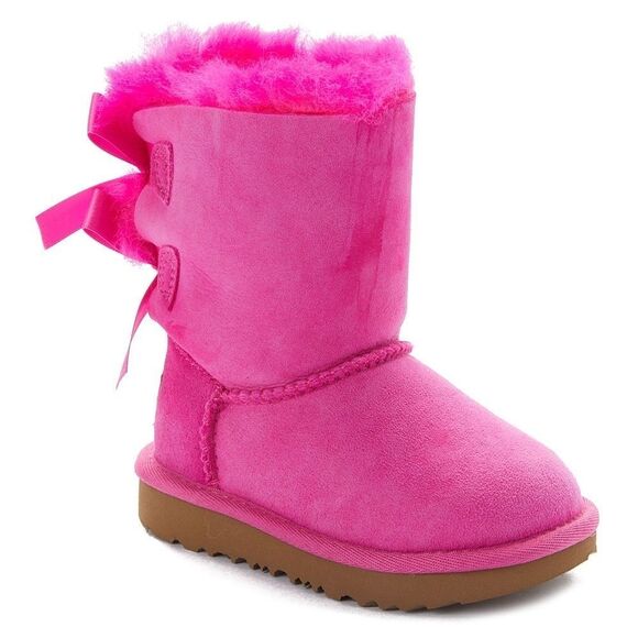 UGG T Bailey Bow Boots In Rock Rose - Picture 1 of 5